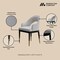 Manhattan Comfort 5-Piece Rockaway 70.86 Dining Set with 4 Carrington Chairs in Black and Light Grey 4-DT02DC089AR-BKLG - alternate 7